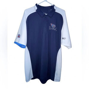 Tennessee Titans Polo NFL Men Large Blue White Short Sleeve Embroidered Reebok